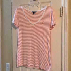 Ralph Lauren-Orange And White Striped Shirt-Size-L